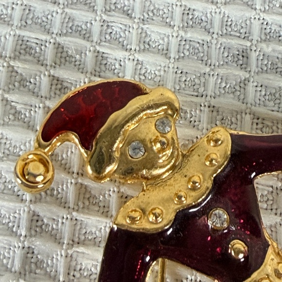 Colorful Vintage Enamel Clown Jester Brooch - Picture 2 of 7